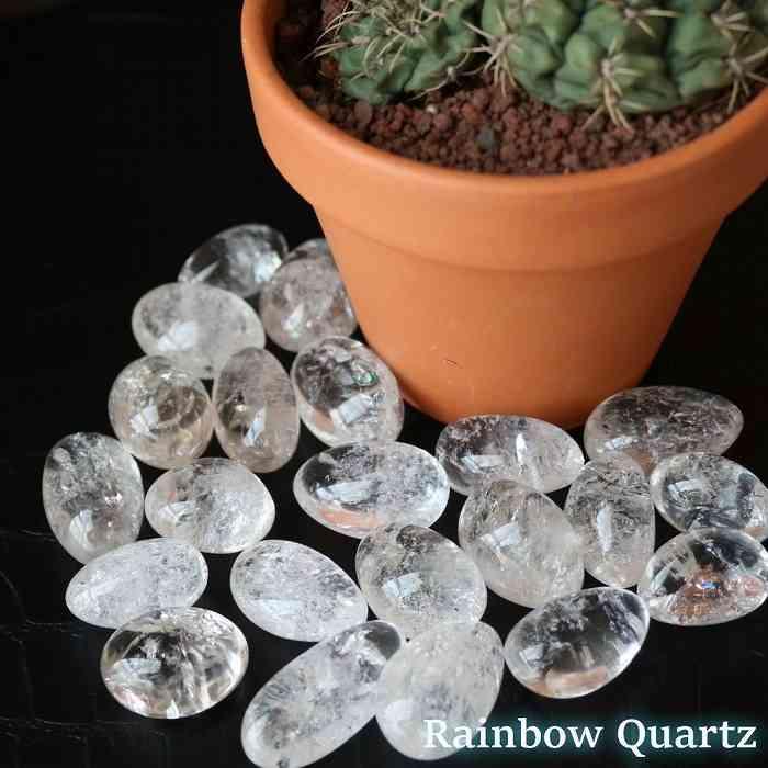 水晶 アイリスクォーツ タンブル Sサイズ 1個 天然石 天然水晶 虹 水晶 贈り物 パワーストーン 浄化 プレゼント インテリア 記念品 | 