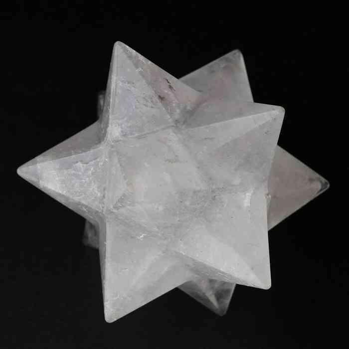 天然石水晶のアステロイド　マカバスター　置物　彫物NO.092601 マカバスター メルカバスター 水晶 メルカバ 六芒星 パワーストーン