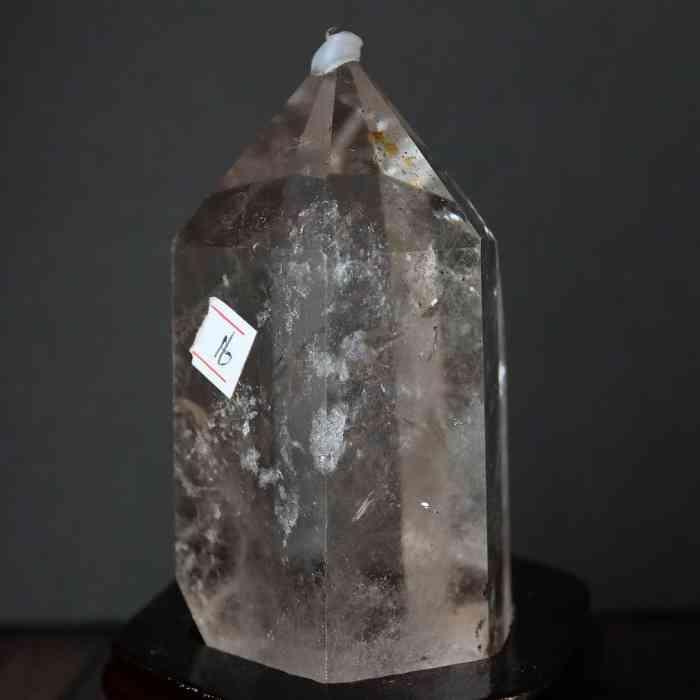 虹入り水晶6角柱　水晶6角柱　観賞石 水晶 ポイント 六角柱 虹 台座付き 天然石 浄化 置物 パワーストーン