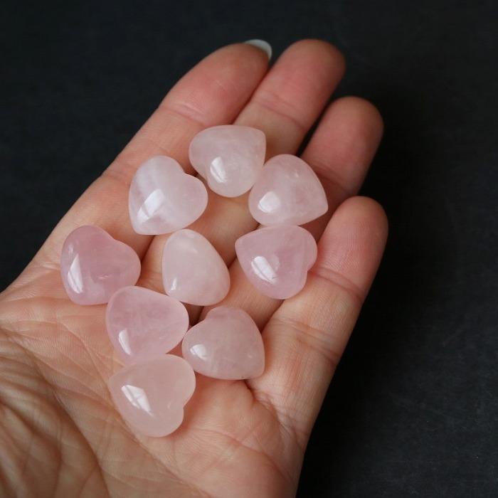 ★特選一連★愛の石♡【ローズクォーツ『紅石英』ハート型♡12mm】❤️ ローズクォーツ ハート SSサイズ パワーストーン 恋愛運 天然石 置物