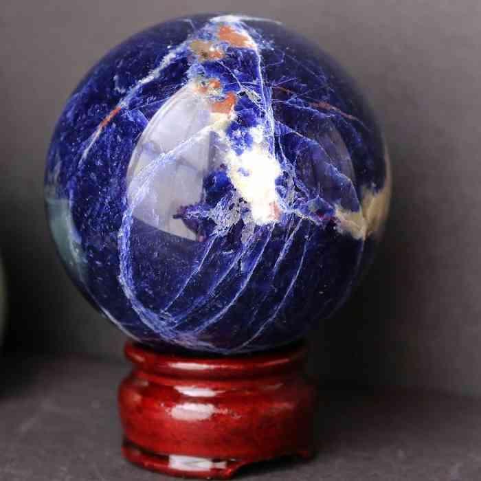 一点物】チャロアイト スフィア（丸玉）42mm パープル 天然石置物