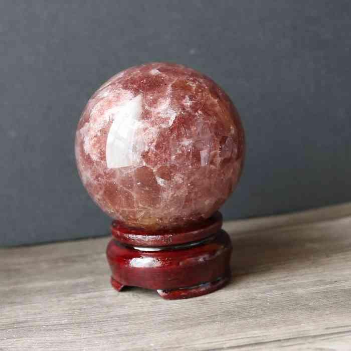 ストロベリークォーツ 丸玉 スフィア 60mm 苺水晶 天然石