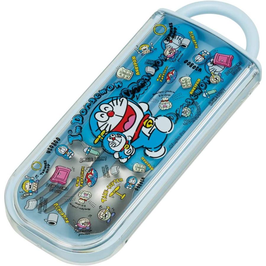 ドラえもん ぬいぐるみ スケーター 子供用 スプーン フォーク セット スライド式 13cm CC2 日本製 お弁当 i'm Doraemon 新品 未開封 | スケーター | 01