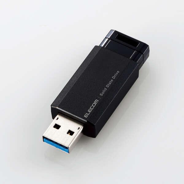 即納 エレコム SSD 外付け ポータブル 1TB 小型 ノック式 USB3.2(Gen1)対応 ブラック PS4/PS4Pro/PS5｜pasoden