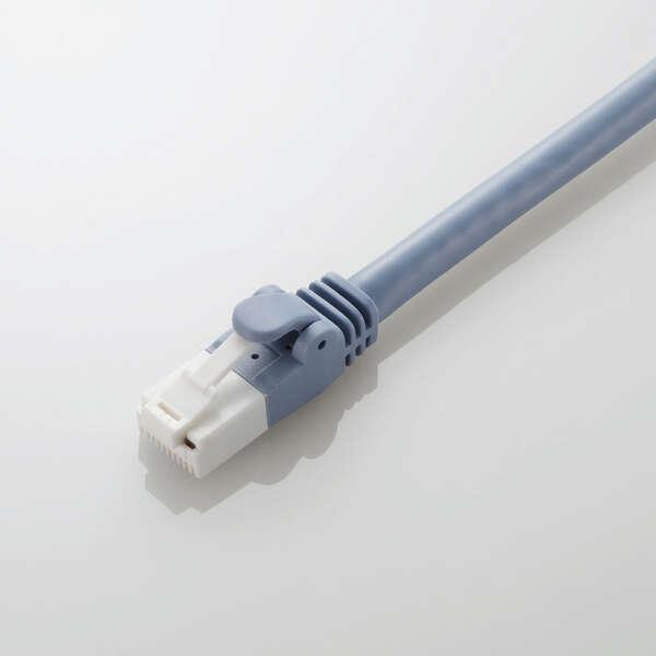 あすつく エレコム LANケーブル/CAT6A対応/EU RoHS指令準拠/爪折れ防止/簡易パッケージ仕様/50m/ヨリ線/ブルー