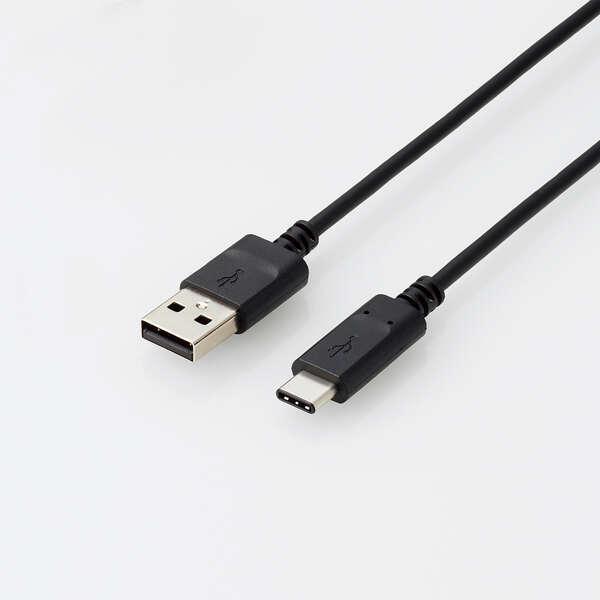 即納 エレコム USB2.0ケーブル/PS5対応/A-Cタイプ/ノーマル/2.0m/ブラック｜pasoden