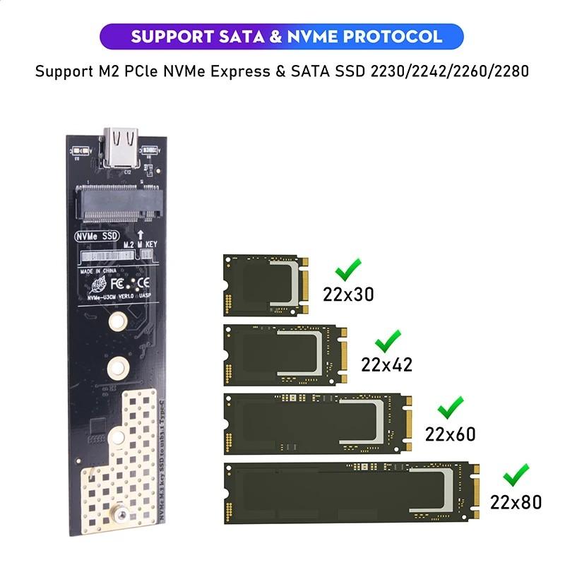 M.2 SSD 外付けケース M.2 NVME & SATA 両対応 SSD ケース USB C 変換 10Gbps デュアルプロトコル【K3】｜pasodon｜02