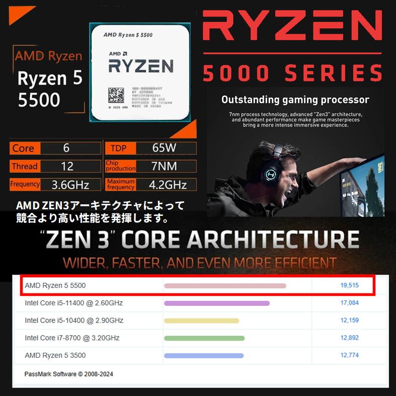自作中古ゲーミングPC】新品パーツ多数使用 / GeForce RTX 3060 Ryzen5