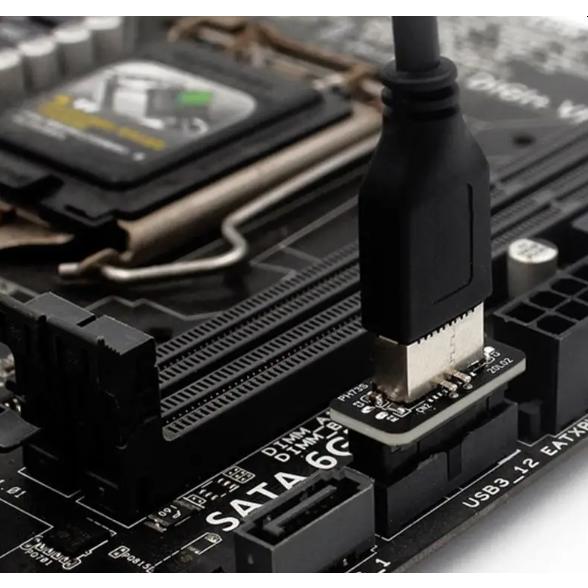 マザーボード USB 3.0 19ピン をケースのTypeCに変換する アダプター 内部接続用フロントパネル変換コネクタ マザーボードType-E 変換アダプタ[E3] |  | 02