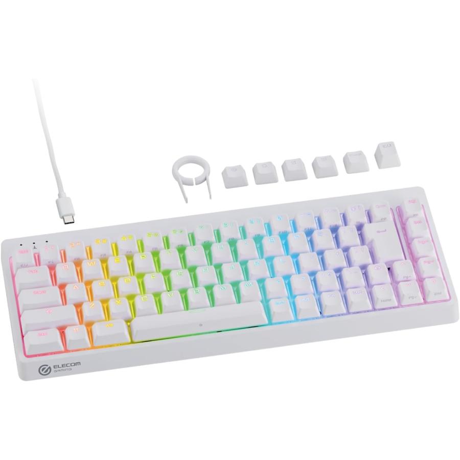 VK600A 【ラピトリ搭載】ホワイトキーボード 本体 付属品全て 清掃済み ELECOM（エレコム） ラピッドトリガー ゲーミングキーボード V custom