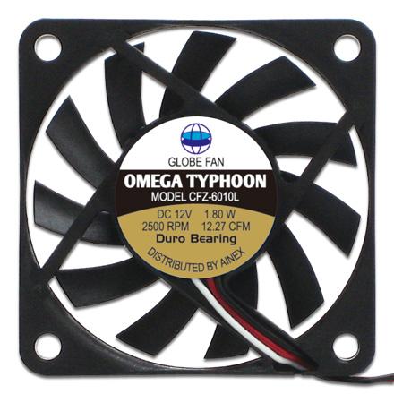 AINEX ケース用薄型ファン OMEGA TYPHOON 薄型・究極静音タイプ 60mm角 CFZ-6010LA 送料無料 10mm厚 FAN ファン｜pasokon｜02