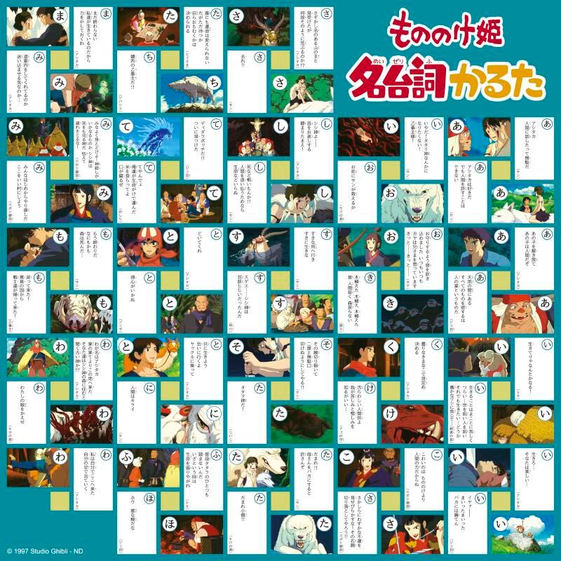 スタジオジブリ もののけ姫 名台詞かるた セリフ カルタ カードゲーム