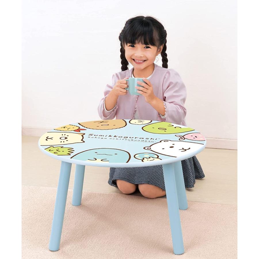San-X（サンエックス） すみっコぐらし まるい木製テーブル 56cm 水色