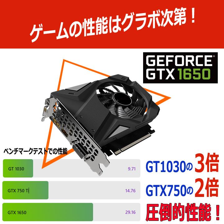 ゲーミングPC 高性能グラボ nVidia GTX1650 Core i5 新品SSD HDD