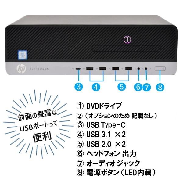 超高速 Core i7 新品 SSD 512GB 大型メモリ 16GB 3画面表示 無線LAN オフィスソフト付 HP EliteDesk 800 G3 SF Windows 10 中古パソコン｜pasonet｜02