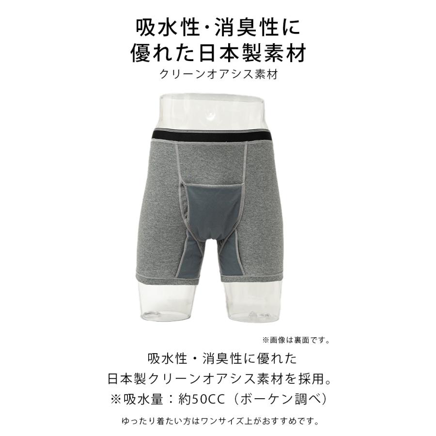 横漏れ防止 吸水パッド付 ボクサーパンツ 6枚組 M・L・LL