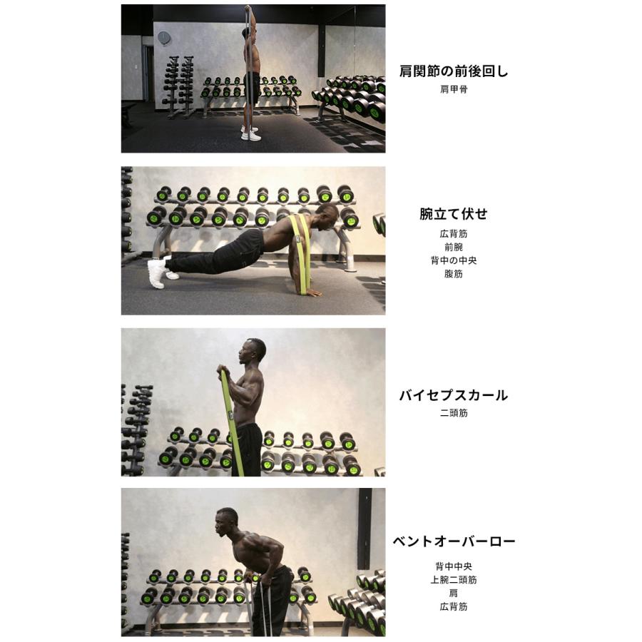 5本セット VRTX フィットネスバンド XーLIGHT LIGHT MEDIUM HEAVY XーHEAVY 耐荷重1000kgの画像