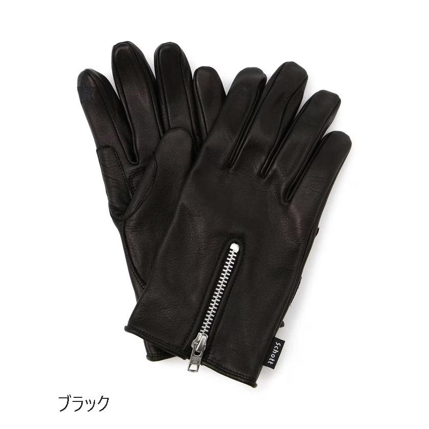 送料無料！Schott ショット ZIP LEATHER GLOVE ジップレザー グローブ 3109075｜passage-store｜02