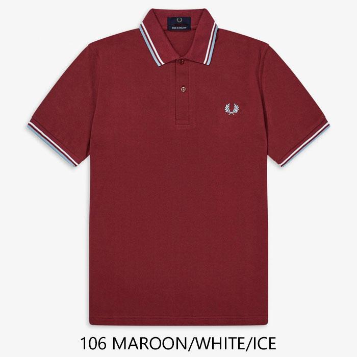 フレッドペリー ポロシャツ M12 MAROON/WHITE/ICE 38 FRED PERRY（フレッドペリー） 送料無料！FRED PERRY The Fred Perry