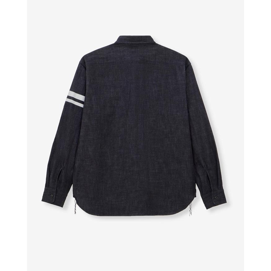 送料無料！MOMOTARO JEANS 桃太郎ジーンズ TRIPLE STITCH L/S DENIM SHIRT(TWO STRIPES) トリプルステッチ 長袖デニムシャツ MMLS3001 ￥27,500の画像