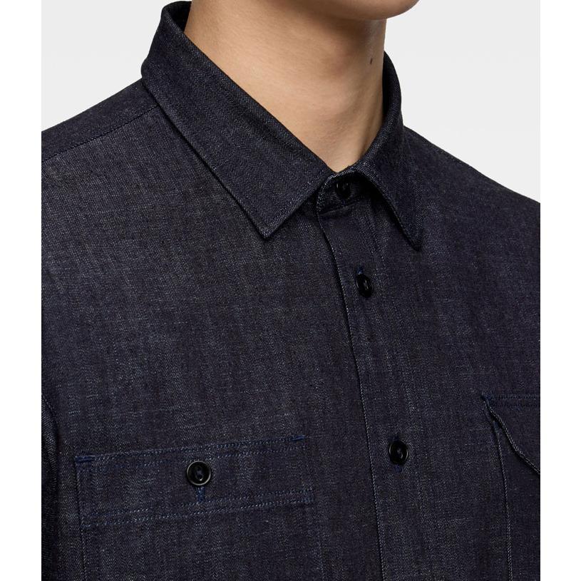 送料無料！MOMOTARO JEANS 桃太郎ジーンズ TRIPLE STITCH L/S DENIM SHIRT(TWO STRIPES) トリプルステッチ 長袖デニムシャツ MMLS3001 ￥27,500の画像