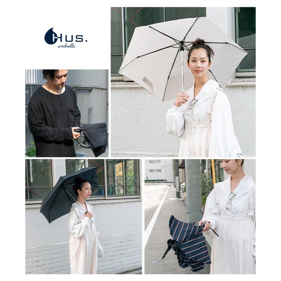 HUS. エスエーオーシー プラス 自動開閉 折りたたみ傘 晴雨兼用