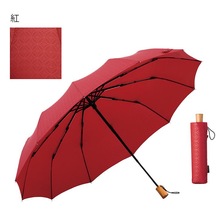 美品 MABATAKI美雨 おおかみ Rouge 23.5 箱付き 日本製 9 mabu 雨傘 日傘 晴雨兼用 ベーシックジャンプ16 お花 ジャンプ傘