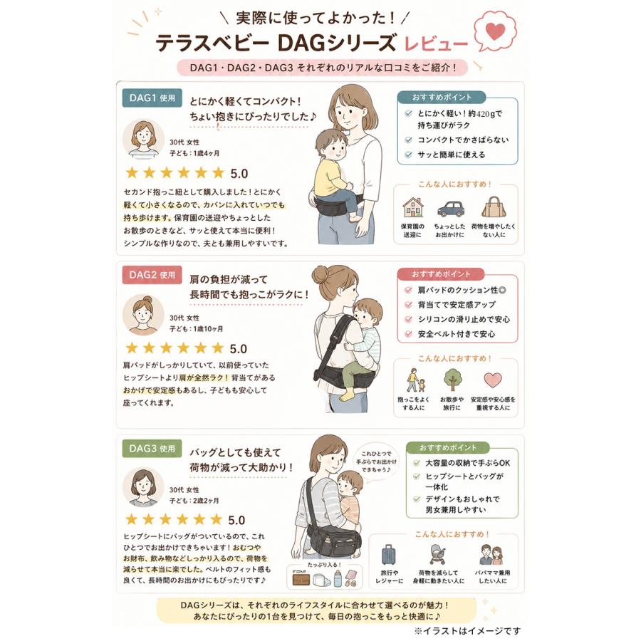 TeLasbaby（テラスベビー） W特典付 DaG2 ヒップシート ダッグツー 前