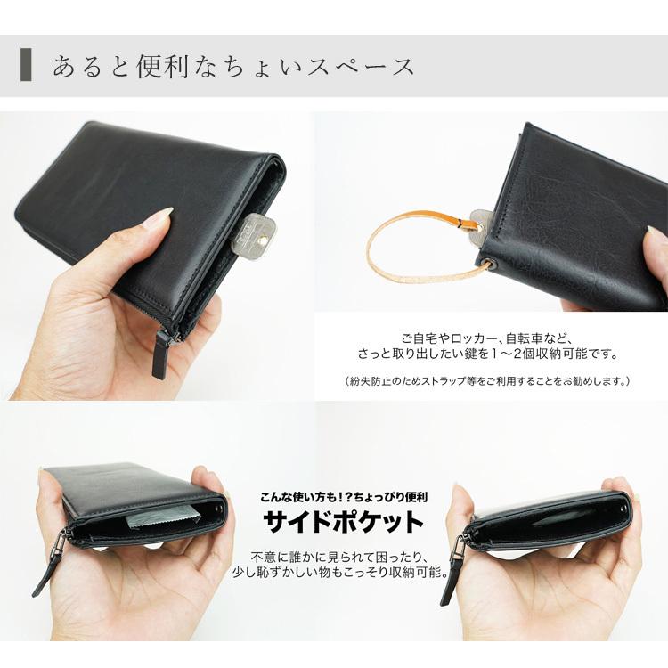 匿名配送　[リンレ]メンズ 長財布 薄型　 水牛本革　オイルドレザー 長財布 メンズ レディース ビジネス L字ファスナー TIDY 大容量