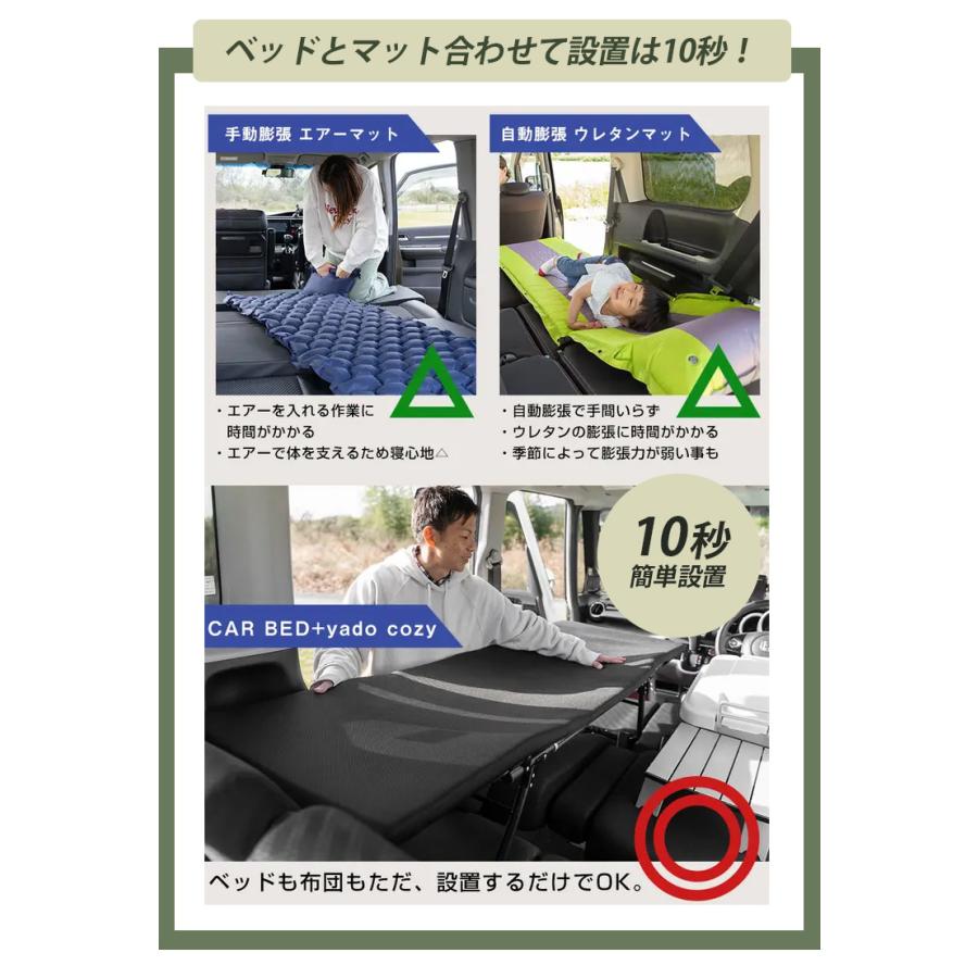 yadocari CARBED×yado cozy 車中泊用ベッド&マットセット yadocari CARBED×yado cozy 車中泊用ベッド&マットセット