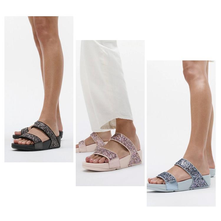 Lulu様用ページ FitFlop サンダル LULU CRYSTAL-MIX METALLIC CROSS SLIDES