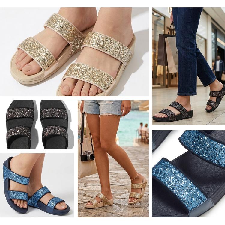 fitflop LULU マルチトーナル グリッター スライド フィットフロップ ルル LULU MULTI-TONAL GLITTER SLIDESの画像