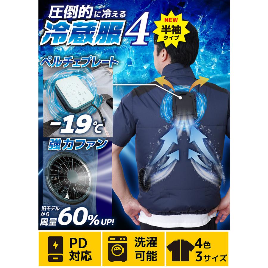 THANKO サンコー 圧倒的に冷える冷蔵服4半袖+バッテリー シャツ THANKO