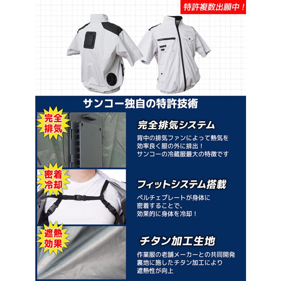 THANKO サンコー 圧倒的に冷える冷蔵服4半袖+バッテリー シャツ THANKO