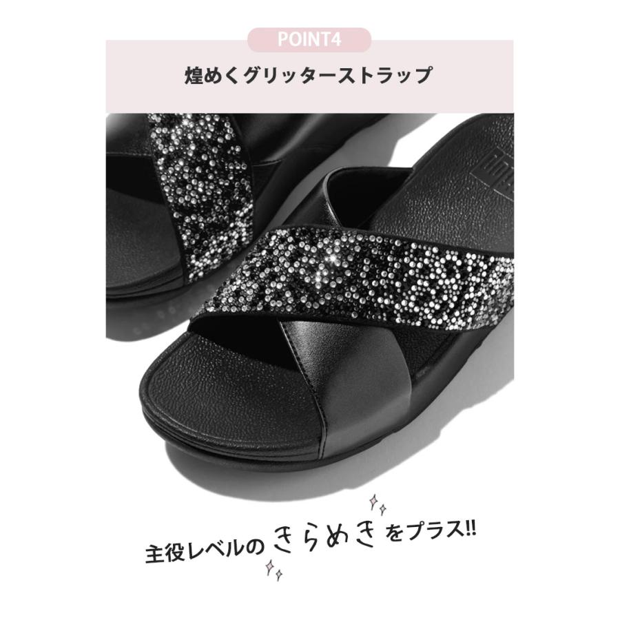 fitflop LULU クリスタルミックス メタリック クロス スライド ルル