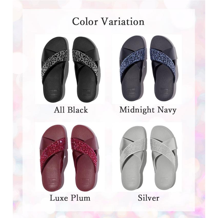 fitflop LULU クリスタルミックス メタリック クロス スライド ルル