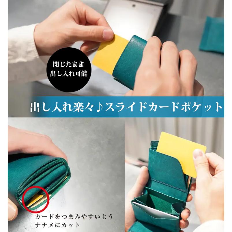 STUDIUM timik ティミック　イエロー STUDIUM timik 本革極小三つ折り財布 ティミック 本革 日本製