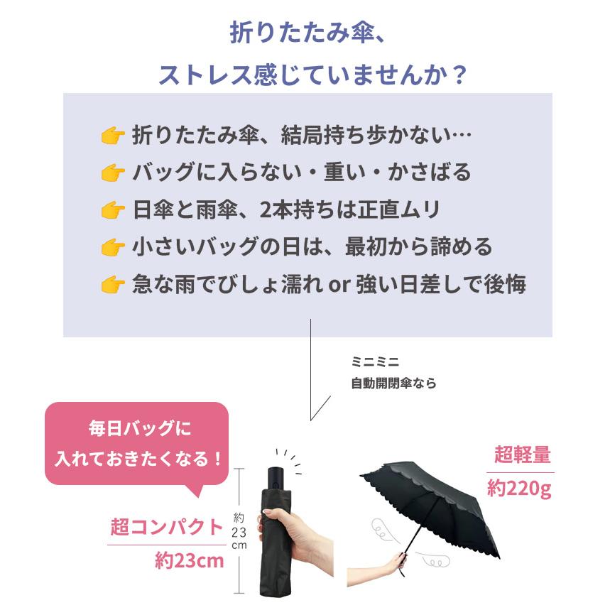 ピンクトリック 折りたたみ傘 ミニミニ自動開閉傘 軽量 220g ミニ