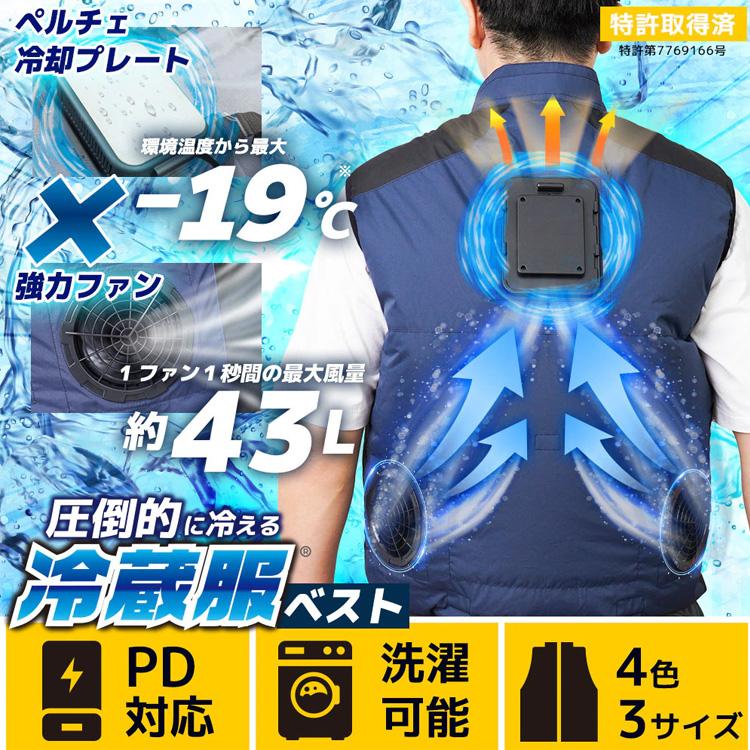 2026 サンコー 圧倒的に冷える冷蔵服 ベスト バッテリーセット THANKO