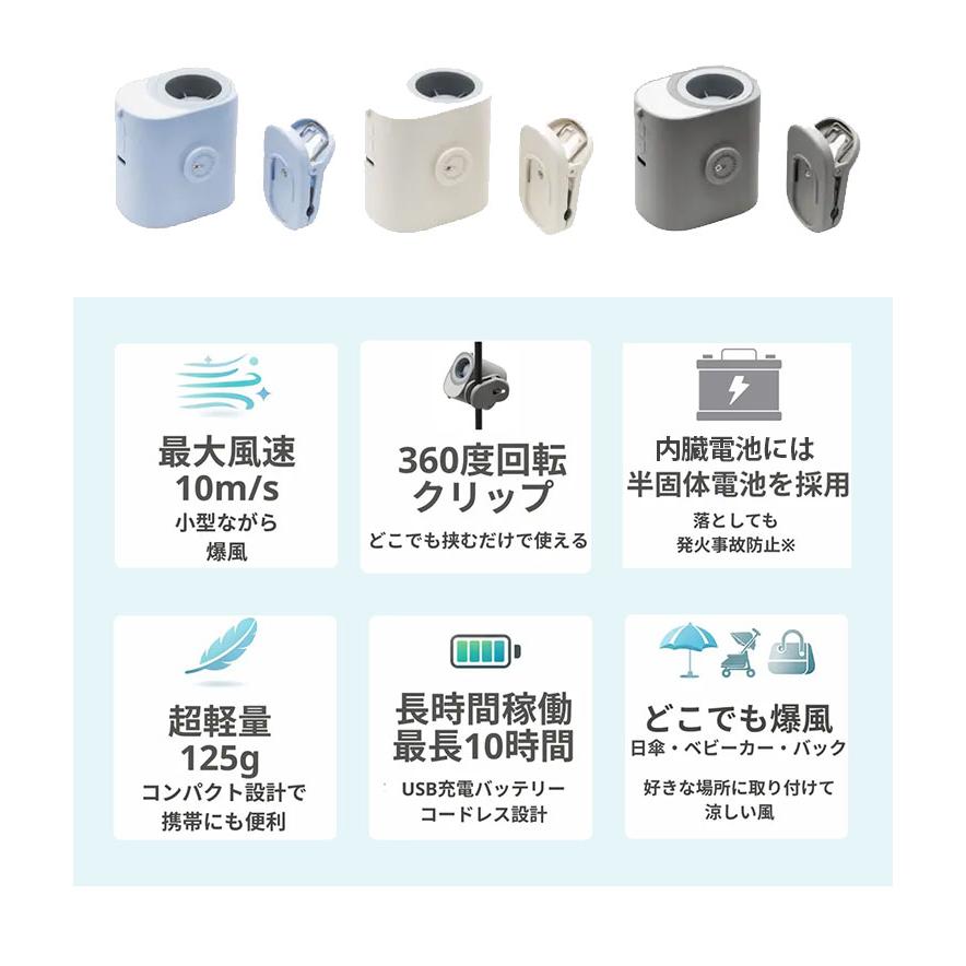 バッテリーセット RELICIA 爆風クリップファン モバイルバッテリー