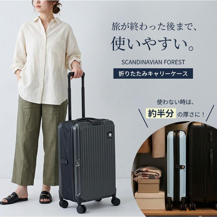 ミエコウエサコ　新品キャリーバック　サイズ Ｆ SCANDINAVIAN FOREST 折りたためるスーツケース キャリーケース S M