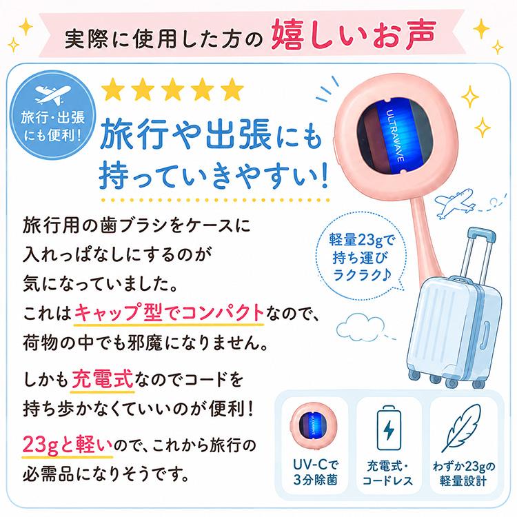 選べる特典付 2個セット MEDIK 歯ブラシ除菌キャップコンパクト 充電式