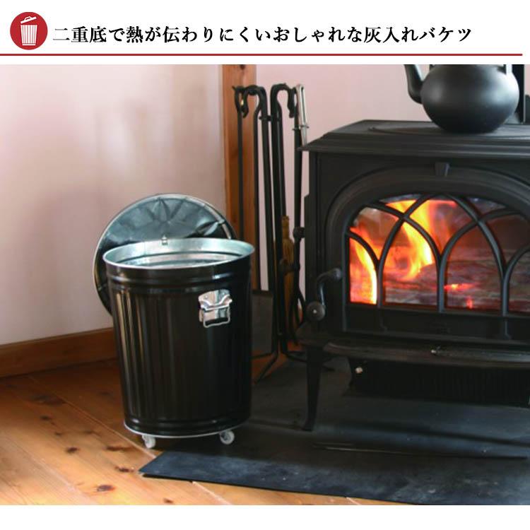 OBAKETSU 薪ストーブ用 灰入れバケツ キャスター付き 30L HBKM35