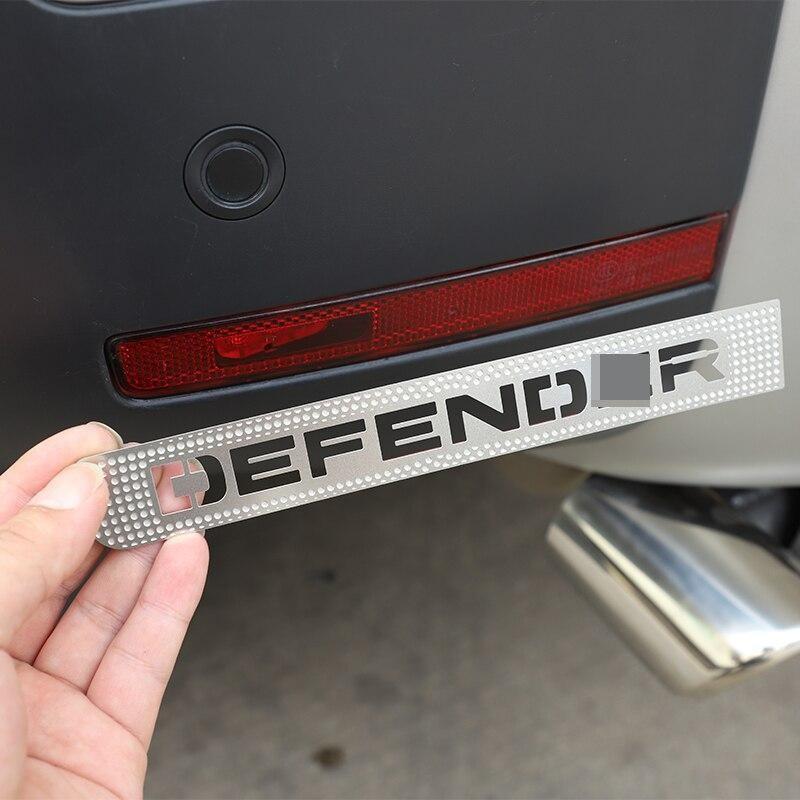 ランドローバー ディフェンダー用 20202022 カーモデリングリアフォグランプワードラベルステンレス車外装カスタムアクセサリー