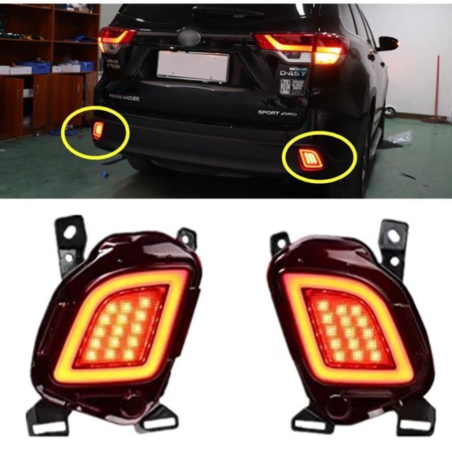 2Ps LED リア バンパー ライト ウィンカー シグナル インジケータ― フォグ ランプ テール ブレーキ ライト トヨタ ハイランダー