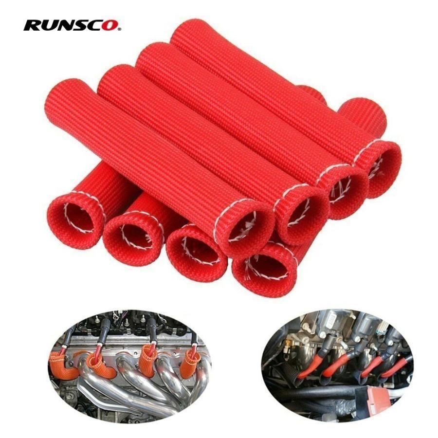 8個セット 耐熱スパークプラグワイヤーブーツ ヒートシールド 遮熱プロテクター 1200 degree SPARK PLUG WIRE