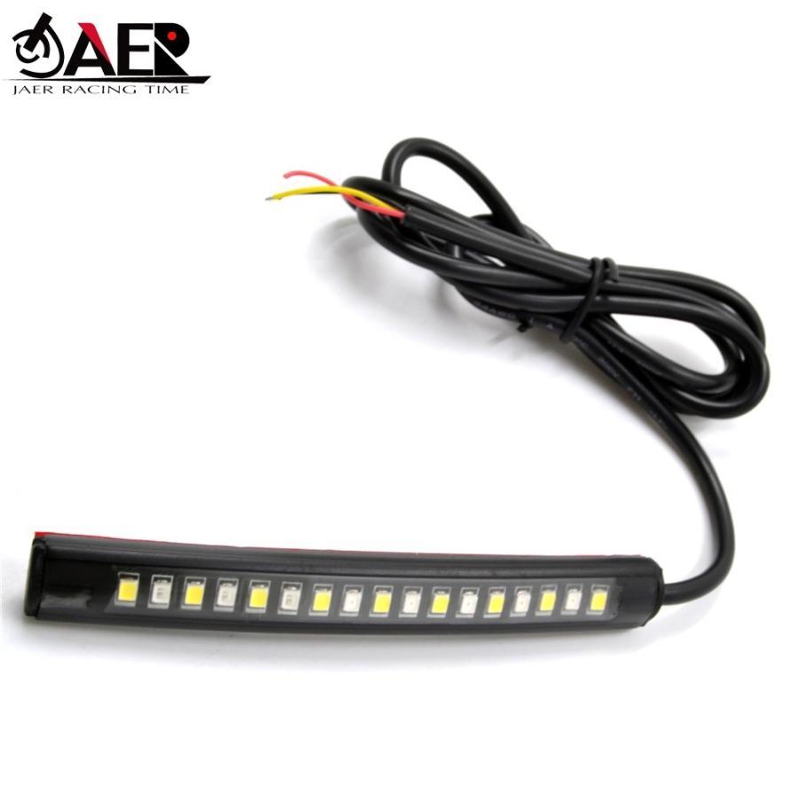 汎用 LED 車 オートバイ テールブレーキライト ストリップ 17LED ナンバープレートライト 点滅 停止 赤&黄 20230930