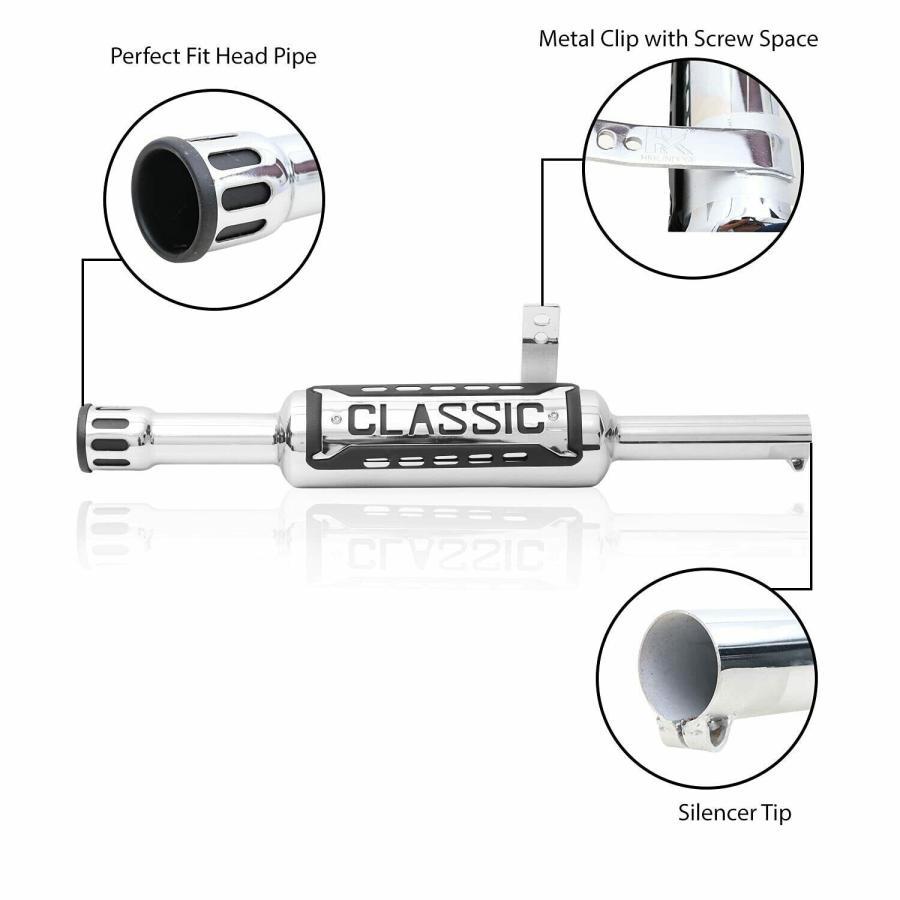 K-インドリ排気サイレンサー ロイヤルエンフィールドクラシックバイク350/ 500c用 