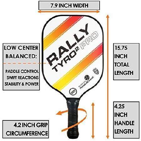 【2026年1月8日以降の発送予定】 Rally Tyro 2 Pro ピックルボールパドル (パドル2個/ボール4個セット - ホワイト) 【2472985744】(14200円)