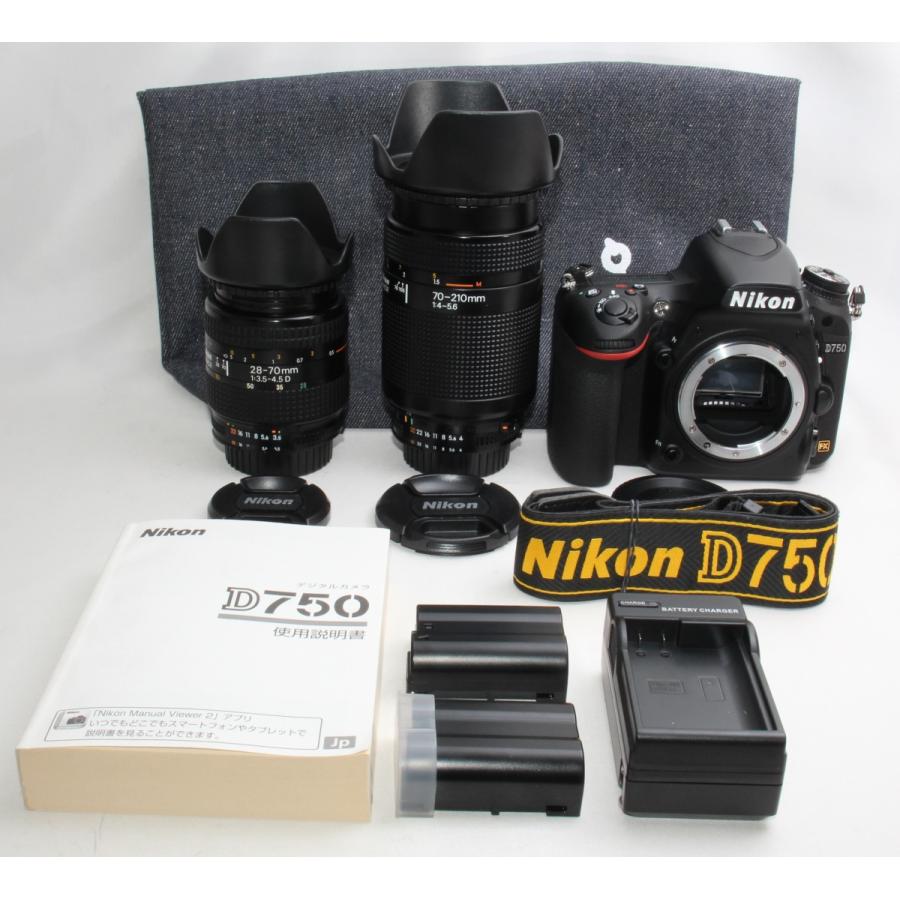 ニコン Nikon D750 ダブルレンズセット 美品 16GB 新品SDカード&予備